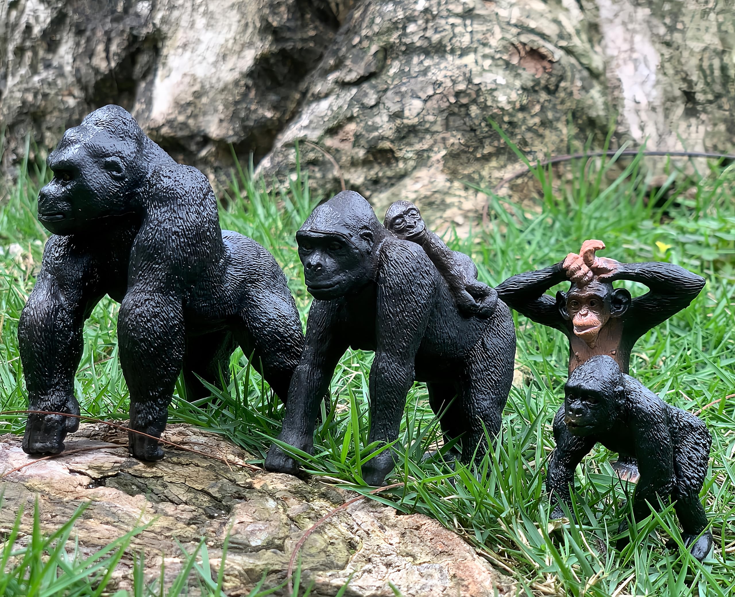 Gemini&Genius Gorilla Toys Gorilla Family Set Realistic Sculpting
